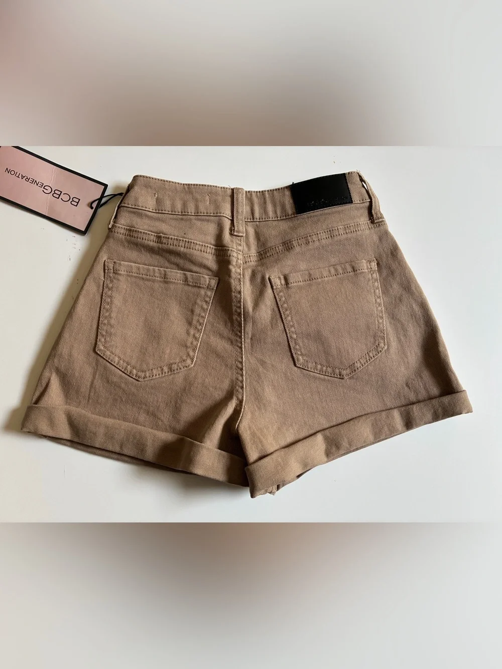 BCBGeneration Tan High-Waist Pleated Women’s Shorts.24.NWT